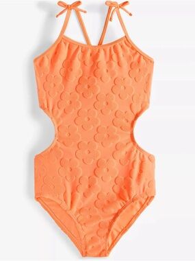 NWT Macys Breaking Waves Big Girls Terry Texture Cut-Ou Orange 14